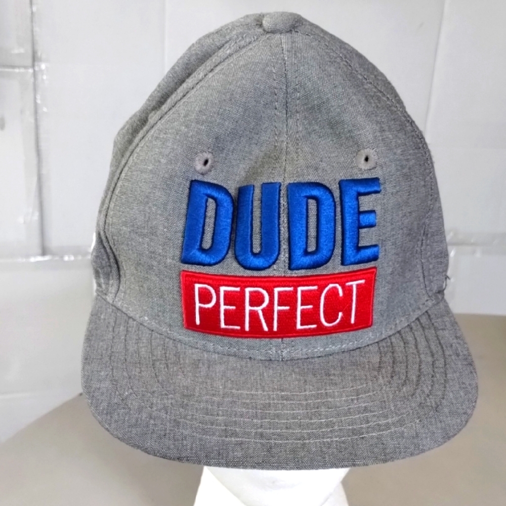 Dude perfect Gray Cap Hat embroidered embossed merch memorabilia fan